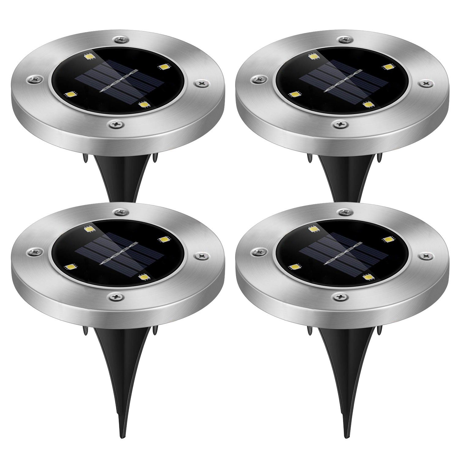 4pcs Solar Ground Light Waterproof Buried Light In-Ground Path Deck Lawn Patio Light 4LED 4pcs Solar Ground Light Waterproof Buried Light In-Ground Path Deck Lawn Patio Light 4LED