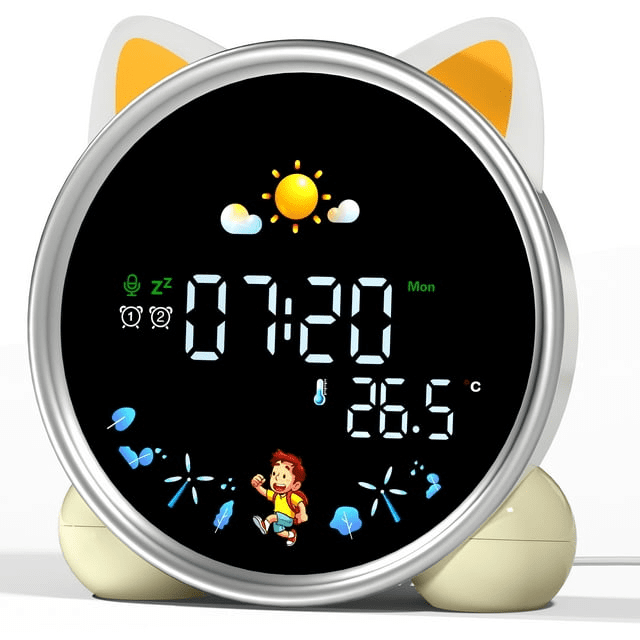 Hansang Alarm Clock for Kids, Ok to Wake Clock, Sleep Training Cat Digital Alarm Clock with 5 Night Light Hansang Alarm Clock for Kids, Ok to Wake Clock, Sleep Training Cat Digital Alarm Clock with 5 Night Light