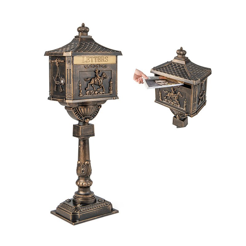 Outdoor Lawn Decor Retro Cast Aluminum Mailbox Outdoor Lawn Decor Retro Cast Aluminum Mailbox